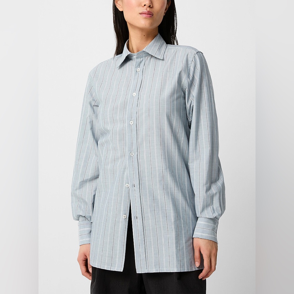 NWT- Maison Martin Margiela Women's Blue Striped Shirt
